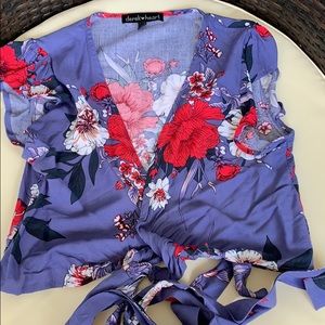 Crop tie around the waist shirt
